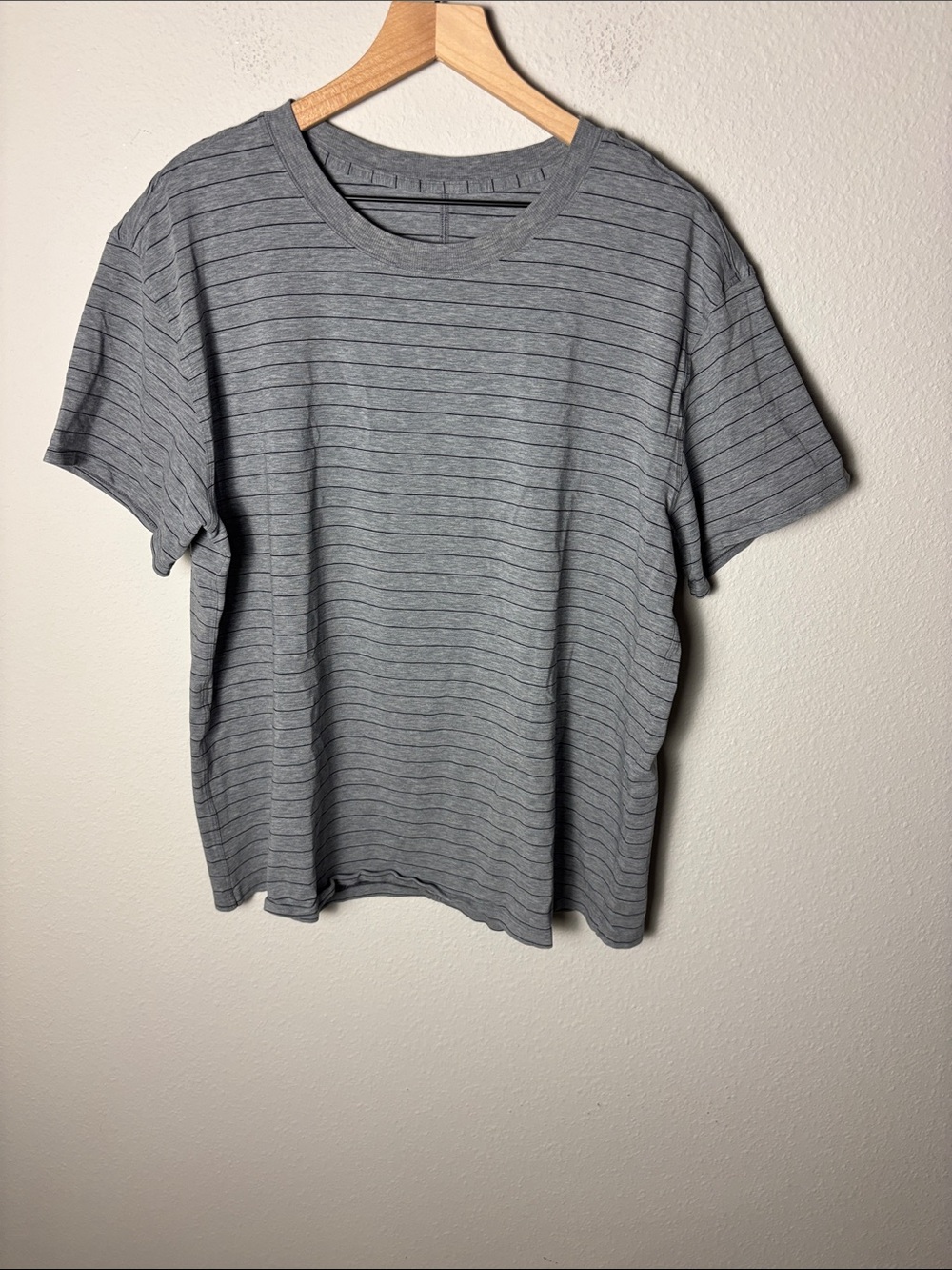 Lululemon All Yours Tee Short Serve Stripe Heathered Medium Grey Black W3EPRS